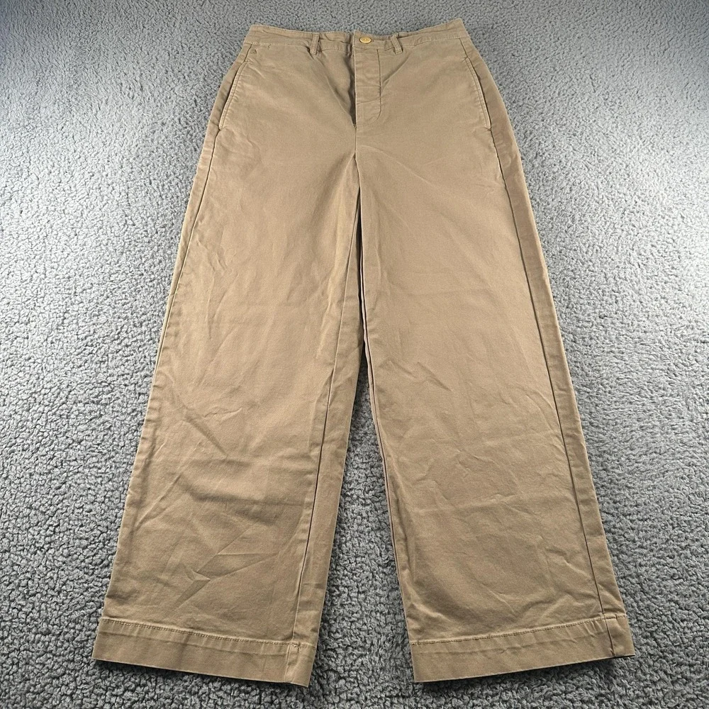 Alex Mill Chino Pants Womens 4 Beige Wide Leg Button Fly Stretch Twill Casual